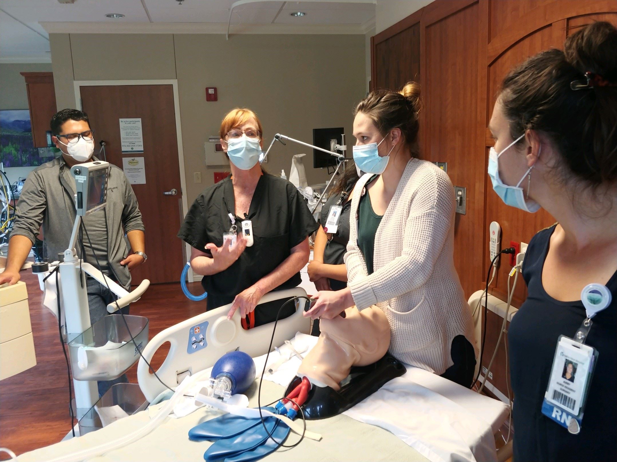 providers in training while wearing masks